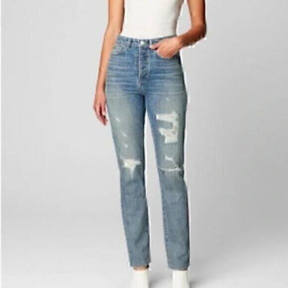 Blank NYC Denim - The Cooper Slim High Rise Medium Wash Straight Leg Blank NYC Jeans 24